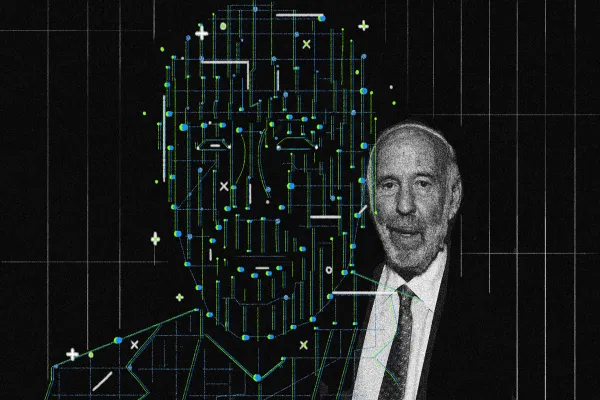 Illustration by II/Photo of Jim Simons (Amanda Gordon/Bloomberg)
