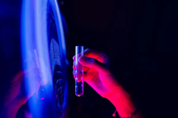 Close-up of holding a test tube