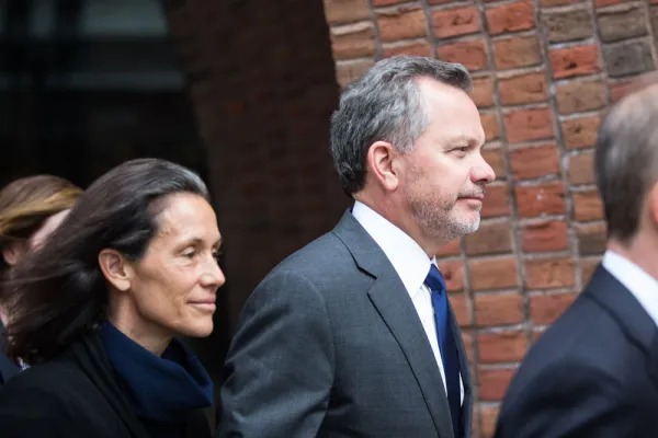 Bill McGlashan, exiting federal court in March 2019. (Scott Eisen/Bloomberg)