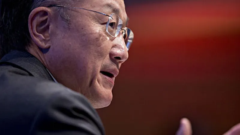 Christine Lagarde And Jim Yong Kim Hold News Conferences During IMF/World Bank Spring Meetings