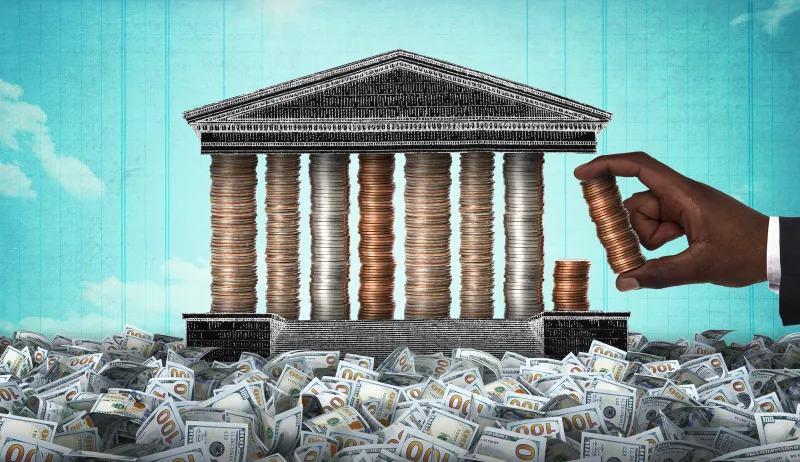 US Treasury on back of ten dollar bill