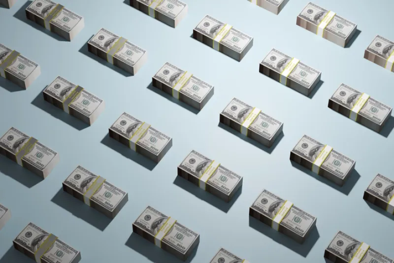 Stack of American 100 Dollars ,3D render