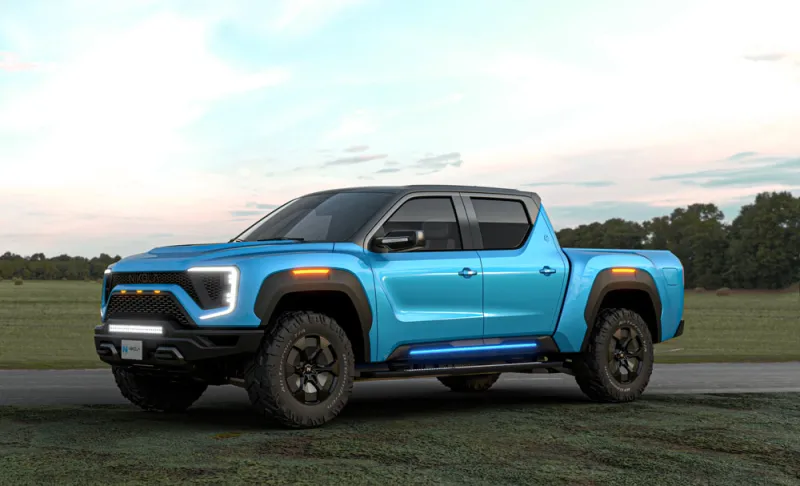  A rendering of a Nikola electric truck. (Courtesy Nikola)